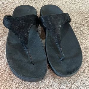 Black sparkly suede like FitFlop